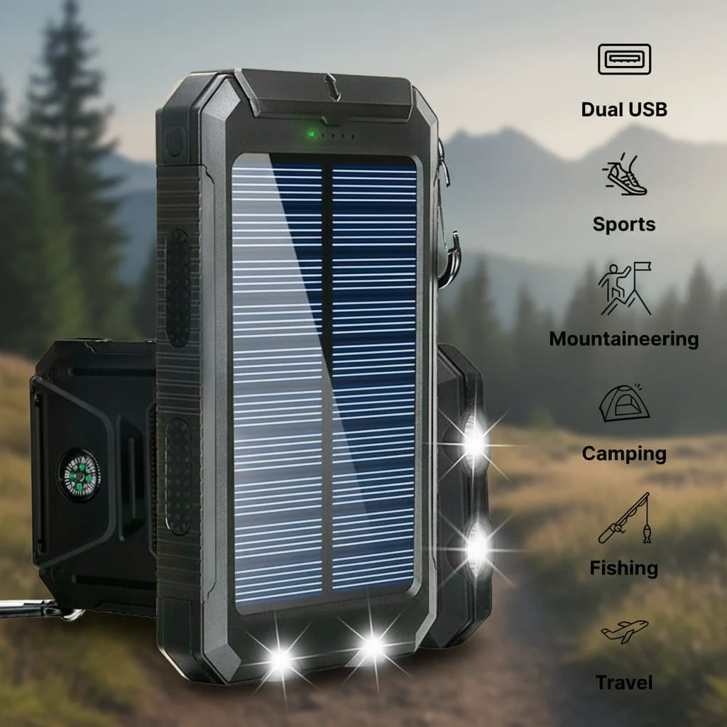 Portable Charger Solar Power Bank 20000mah Capacity - Image 5